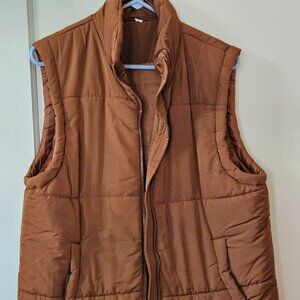 Rust color puffer vest size S